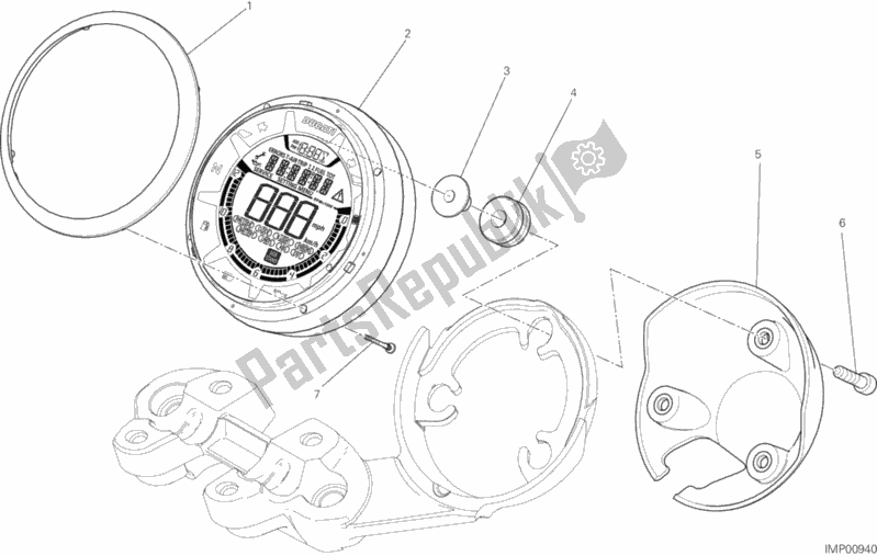 All parts for the Instrument Panel of the Ducati Scrambler Flat Track Thailand USA 803 2018